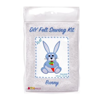 DIY Felt Sewing Kit Blue Bunny Flat