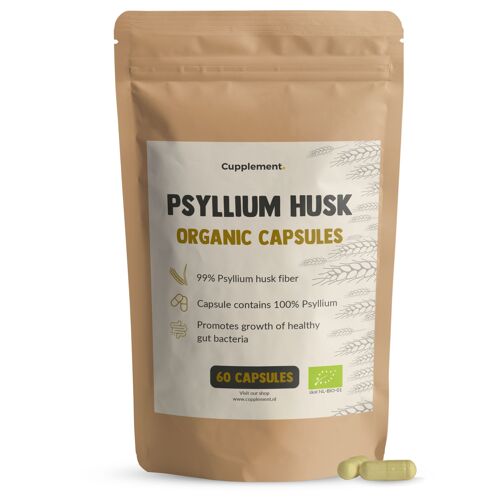 Cupplement | Psyllium Fiber Capsules 60 pieces | Psyllium Husk Organic | Free Shipping | Highest Quality