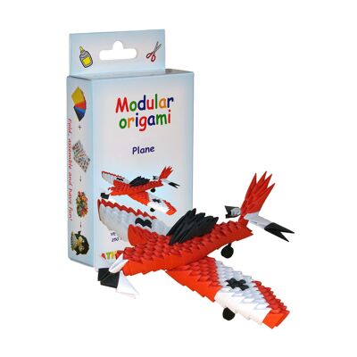 Bausatz zum Zusammenbau des modularen Origami-Rot-Flugzeugs