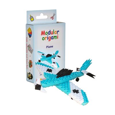 Kit para Armar Avión Modular Origami Azul