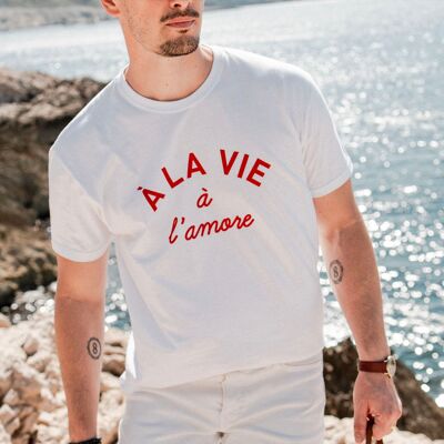 Amore-T-Shirt aus Baumwolle mit Siebdruck