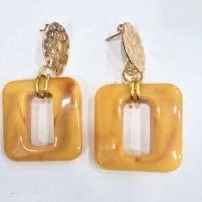 Yellow resin earrings