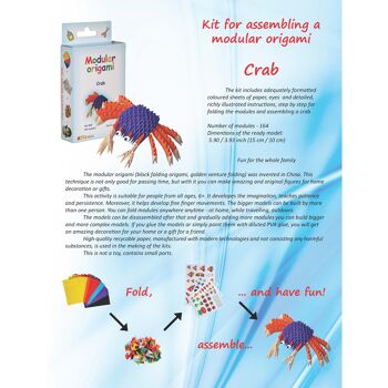 Kit pour Assemblage de Crabe Origami Modulaire 5