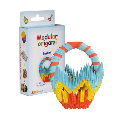 Kit zum Zusammenbauen des modularen Origami-Korbs