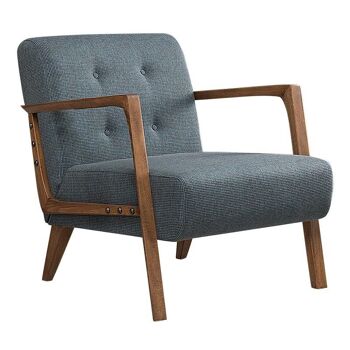 Fauteuil BUCKINGHAM Bleu - Marron 67x76x78cm 1