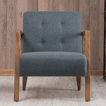 Fauteuil BUCKINGHAM Bleu - Marron 67x76x78cm 3