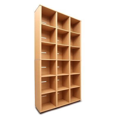 Bookcase BIG DADDY with shelves - Natural Set 10 pcs.