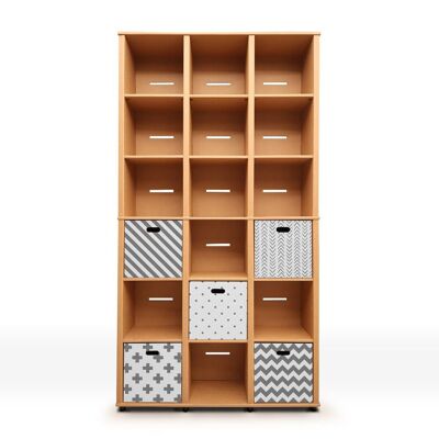 Bookcase with Drawer HARALD - Scandinavian Model Set 10 pcs.