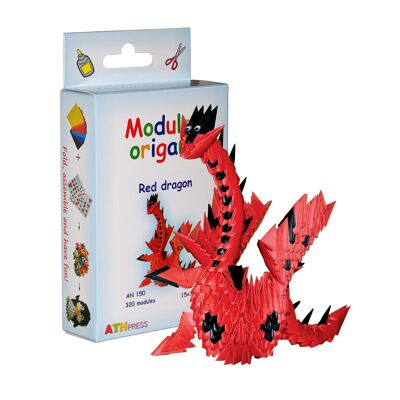 Kit per Assemblaggio Origami Modulare Drago Rosso