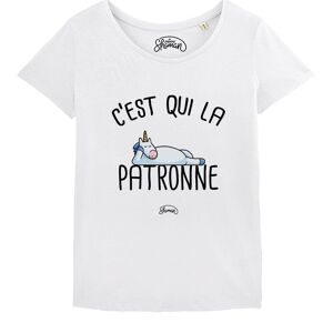 TSHIRT BLANC FEMME C'EST QUI LA PATRONNE