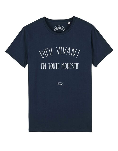 TSHIRT NAVY HOMME DIEU VIVANT EN TOUTE MODESTIE