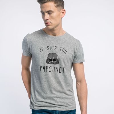 TSHIRT GRIS CHINE HOMME JE SUIS TON PAPOUNET