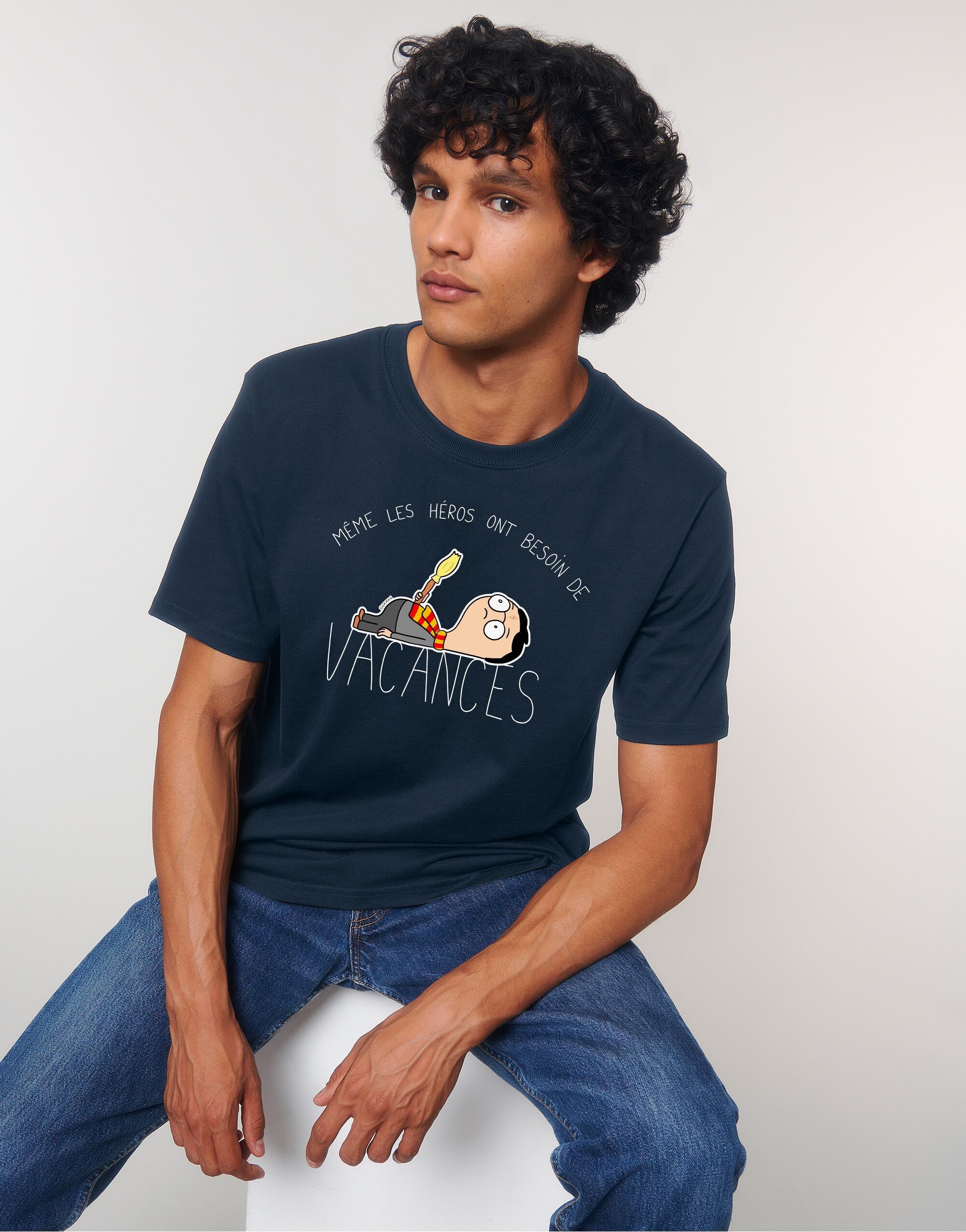 T-SHIRT BLU MARINO DA UOMO SCURO HARRY HOLIDAY HERO