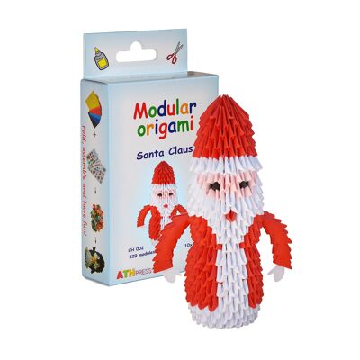 Weihnachtsbausatz zum Zusammenbauen des modularen Origami-Weihnachtsmanns