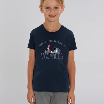 TSHIRT NAVY GARÇON HEROS VACANCES DARK VADOR