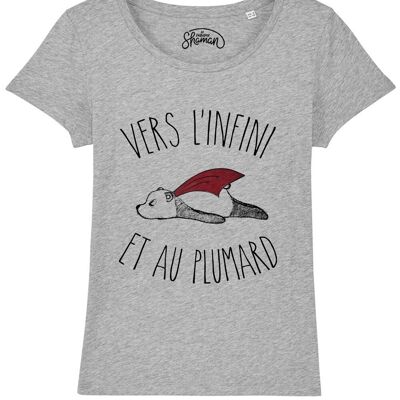 WOMEN'S CHINESE GRAY TSHIRT TOWARDS INFINITY AND PLUMARD