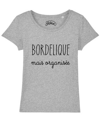 TSHIRT GRIS CHINE FEMME BORDELIQUE MAIS ORGANISEE