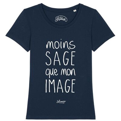 NAVY WOMAN TSHIRT LESS WISE THAN MY IMAGE