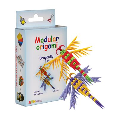 Kit for Assembling Modular Origami Dragonfly 1 + 1