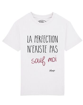 TSHIRT BLANC KID LA PERFECTION N'EXISTE PAS SAUF MOI