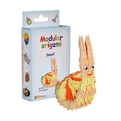 Kit para ensamblar caracol de origami modular