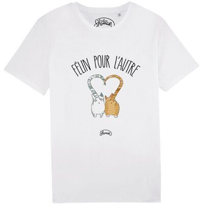 MEN'S WHITE TSHIRT FELINE FOR THE OTHER