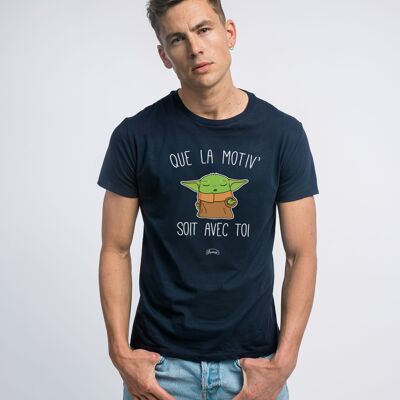 MEN'S NAVY TSHIRT MAY THE MOTIV BE WITH YOU