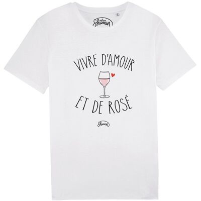 MEN'S WHITE TSHIRT LIVING WITH LOVE AND ROSE