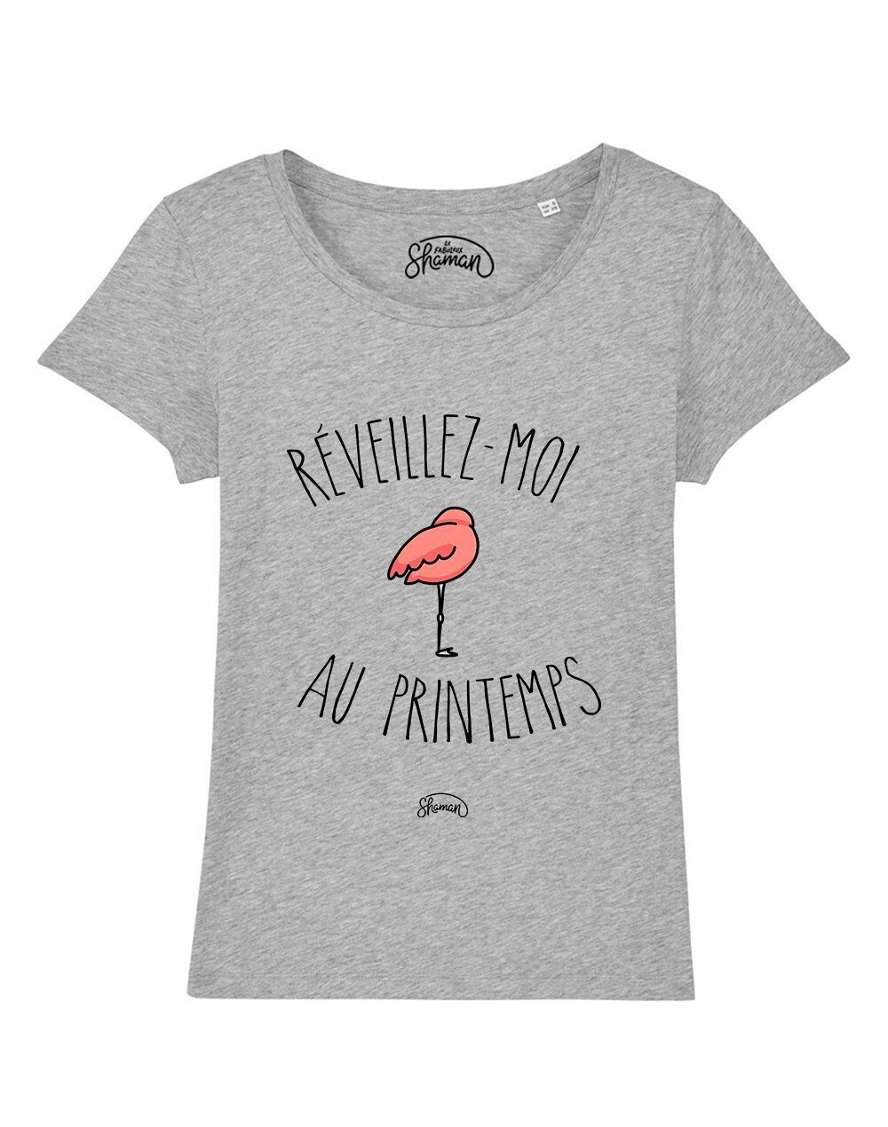 CHINA-GRAUES T-Shirt FÜR DAMEN WECKEN SIE MICH IM FRÜHLING