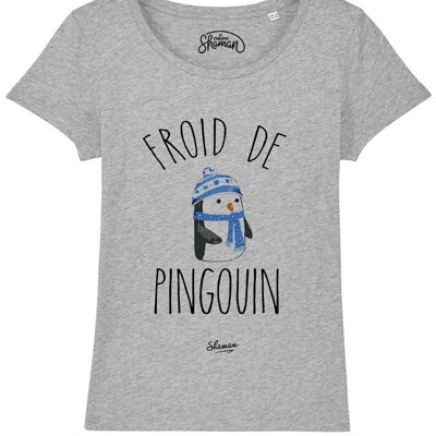 PINGUIN COLD CHINA-GRAUES T-SHIRT FÜR DAMEN