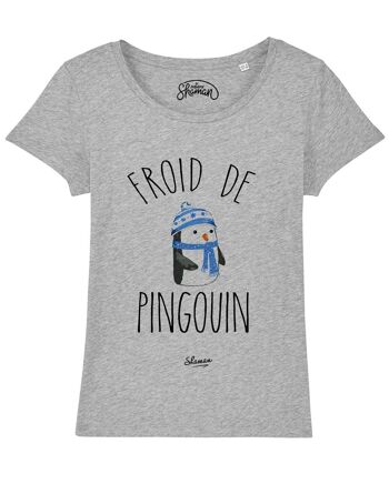 TSHIRT GRIS CHINE FEMME FROID DE PINGOUIN