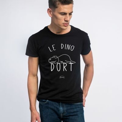 MEN'S BLACK TSHIRT THE DINO IS SLEEPING