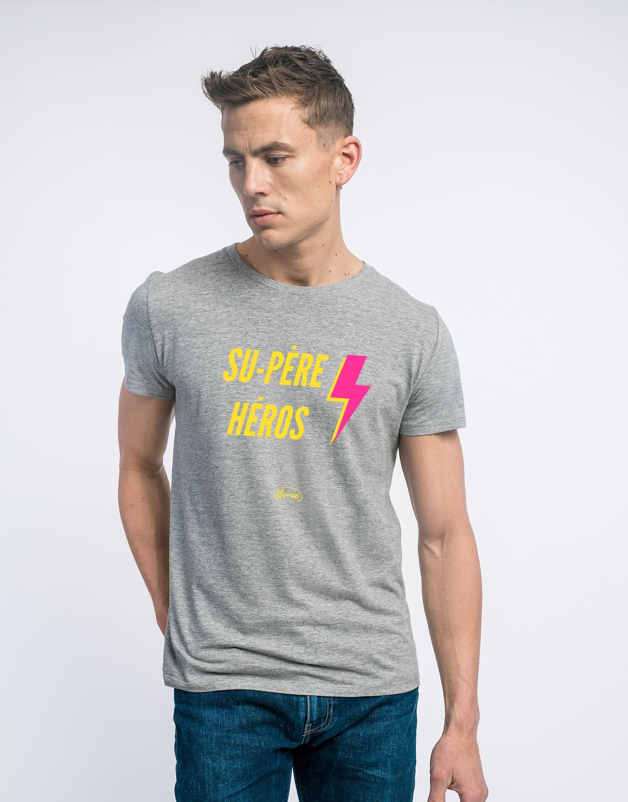CHINA GRAU T-SHIRT MÄNNER SU FATHER HERO
