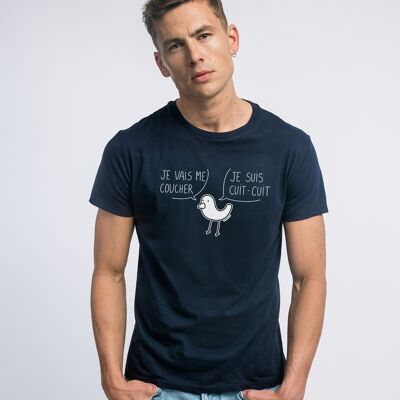 MARINEBLAUES T-SHIRT FÜR MÄNNER „Ich gehe ins Bett, ich bin fertig.“