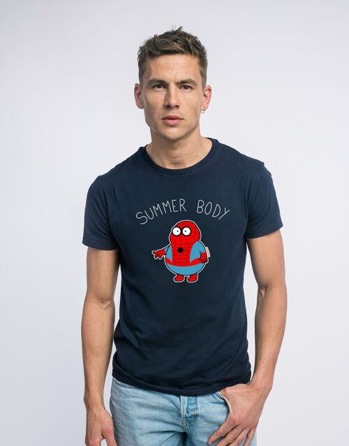 TSHIRT NAVY HOMME SUMMER BODY SPIDERMAN