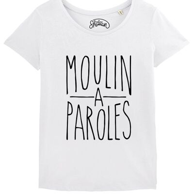 WOMEN'S WHITE TSHIRT MOULIN A PAROLES