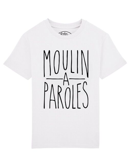 TSHIRT BLANC KID MOULIN A PAROLES