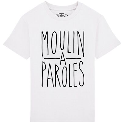 TSHIRT BLANC KID MOULIN A PAROLES