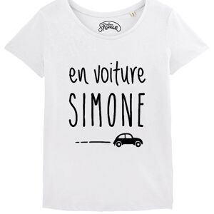 TSHIRT BLANC FEMME EN VOITURE SIMONE