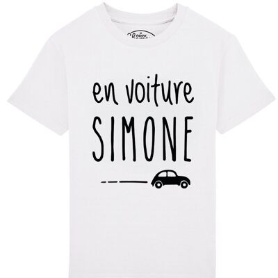 WEISSES KINDER-T-SHIRT IN SIMONE CAR