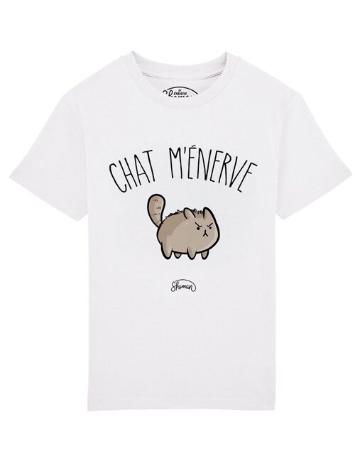 TSHIRT BLANC KID CHAT M'ENERVE