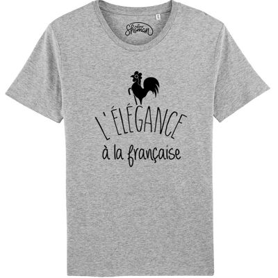 TSHIRT GRIS CHINE HOMME L'ELEGANCE A LA FRANCAISE