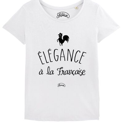 TSHIRT BLANC FEMME L'ELEGANCE A LA FRANCAISE