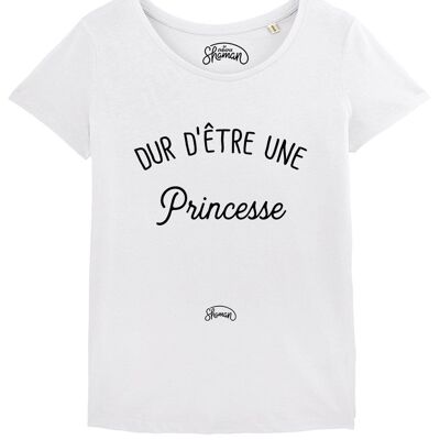 T-SHIRT BIANCA DA DONNA DIFFICILE ESSERE UNA PRINCIPESSA