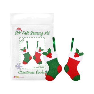 Christmas Tree Decoration DIY Felt Sewing Kit Christmas Socks - flat