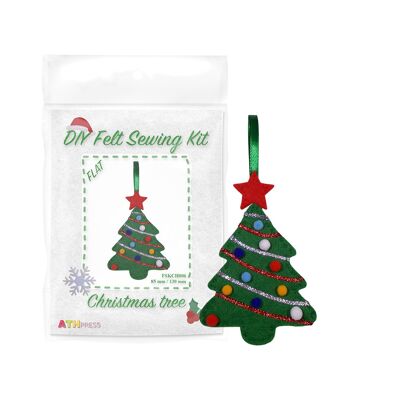 Decorazione per albero di Natale Kit da cucito in feltro fai da te Albero di Natale - piatto