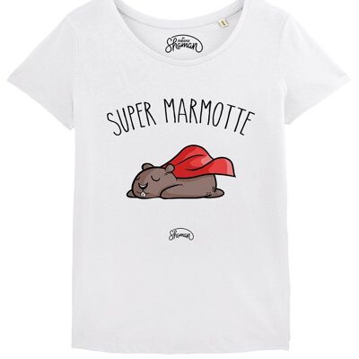 TSHIRT BLANC FEMME SUPER MARMOTTE