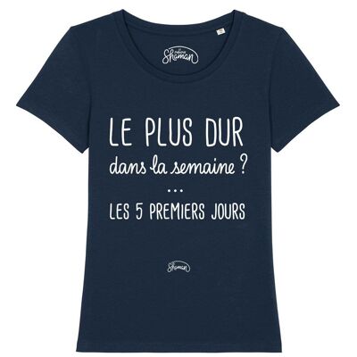 TSHIRT NAVY FEMME LE PLUS DUR DANS LA SEMAINE