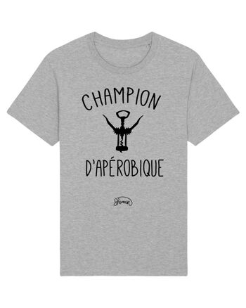 TSHIRT GRIS CHINE HOMME CHAMPION D'APÉROBIQUE