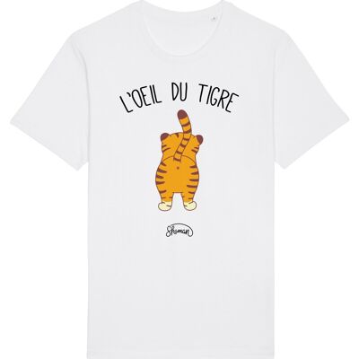 MEN'S WHITE TSHIRT THE EYE OF THE TIGER